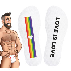 Chaussettes LOVE IS LOVE Blanches de SneakXX 2