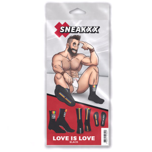 Chaussettes LOVE IS LOVE Noires de SneakXX