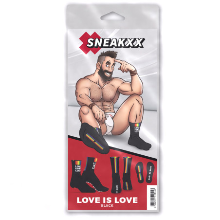 Chaussettes LOVE IS LOVE Noires de SneakXX