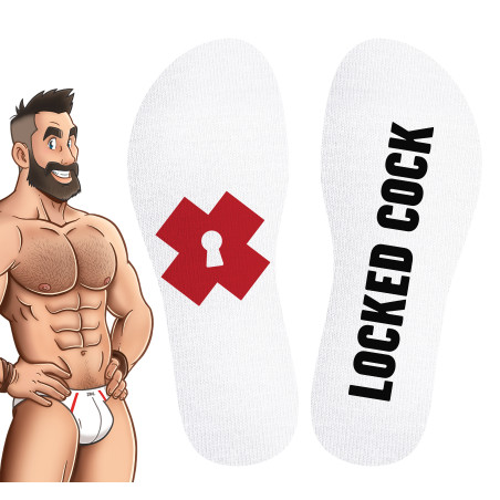 Chaussettes LOCKED COCK Blanches de SneakXX