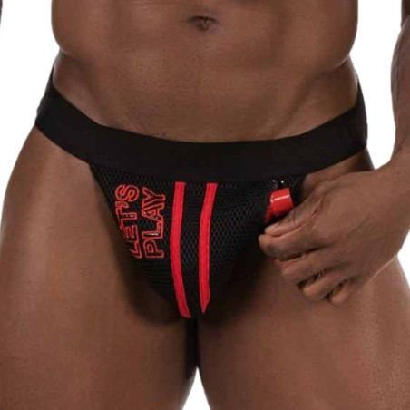 Jockstrap LET'S PLAY Noir-Rouge de Barcode Berlin