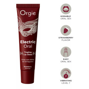 Gloss à lèvres picotant Fraise ELECTRIC ORAL 10ml de Orgie