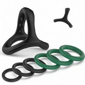 Pack 7 Cockrings FULL ERECT Noir-Vert