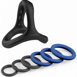 Pack 7 Cockrings FULL ERECT Noir-Marine de CockzRing