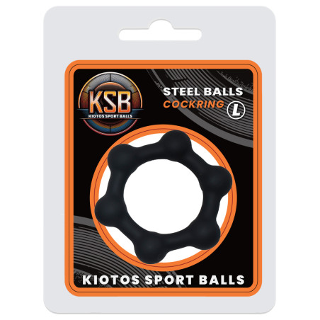 Cockring lesté STEEL BALLS L 42 mm par KSB