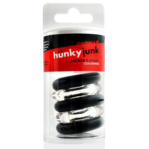 Lot de 5 Cockrings JACKER 5-STACK 22 mm Noir-Transparent