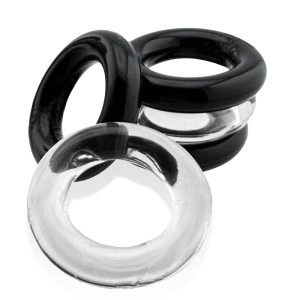 Lot de 5 Cockrings JACKER 5-STACK 22 mm Noir-Transparent