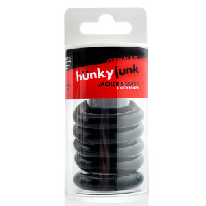 Lot de 5 Cockrings JACKER 5-STACK 22 mm Noirs de Hünkyjunk