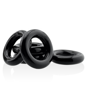 Lot de 5 Cockrings JACKER 5-STACK 22 mm Noirs de Hünkyjunk