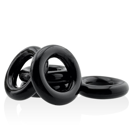 Lot de 5 Cockrings JACKER 5-STACK 22 mm Noirs de Hünkyjunk
