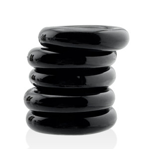 Lot de 5 Cockrings JACKER 5-STACK 22 mm Noirs de Hünkyjunk
