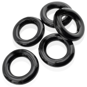 Lot de 5 Cockrings étirables JACKER 5-STACK 22mm Noirs