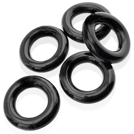 Lot de 5 Cockrings JACKER 5-STACK 22 mm Noirs de Hünkyjunk