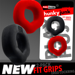 Lot de 2 Cockrings FIT GRIPS Noir-Rouge de 25 mm 2