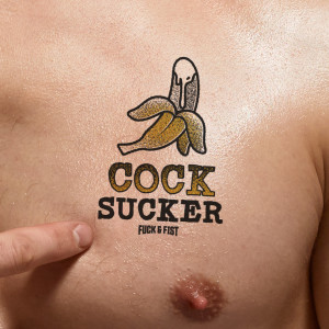 Tatouage temporaire COCK SUCKER 9 x 6.5cm