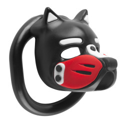 Cage de chasteté PUPPY Noir-Rouge 4.5 x 3.2 cm de CockLock