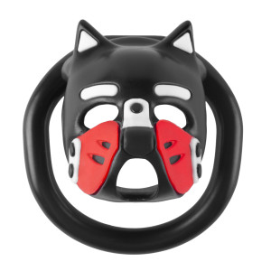 Cage de chasteté PUPPY Noir-Rouge 4.5 x 3.2 cm de CockLock
