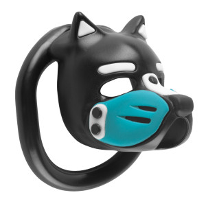 Cage de chasteté PUPPY 4.5 x 3.2 cm Noir-Bleu