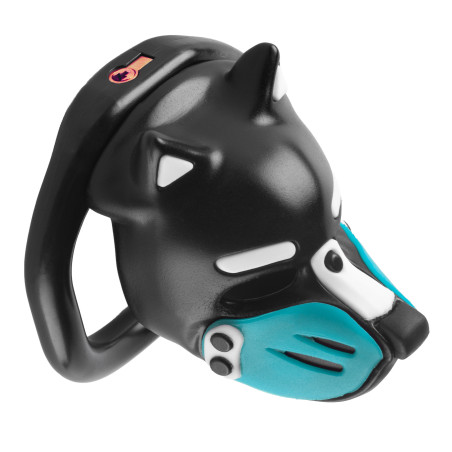 Cage de chasteté PUPPY Noir-Bleu 4.5 x 3.2 cm de CockLock