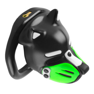Cage de chasteté PUPPY Noir-Vert 4.5 x 3.2 cm de CockLock