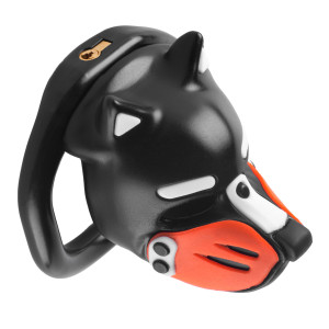 Cage de chasteté PUPPY Noir-Orange 4.5 x 3.2 cm de CockLock