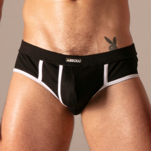 Slip RIB OPEN Noir de Absolu Male