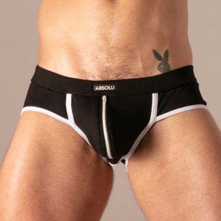 Slip RIB ZIP Noir de Absolu Male