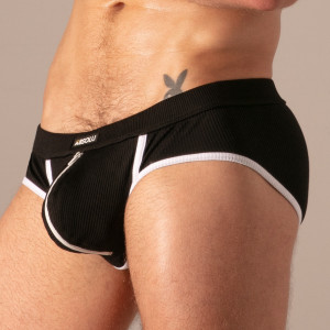 Slip RIB ZIP Noir de Absolu Male