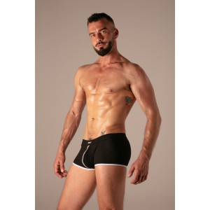 Boxer RIB ZIP Noir de Absolu Male