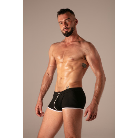 Boxer RIB ZIP Noir de Absolu Male