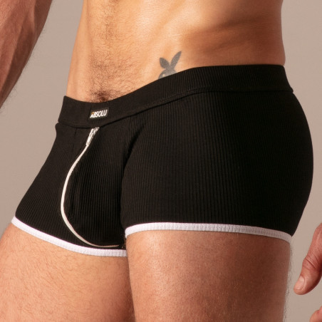 Boxer RIB ZIP Noir de Absolu Male