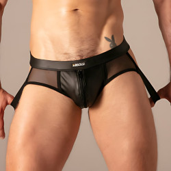 Jockbrief avec Zip REBEL Noir de Absolu Male