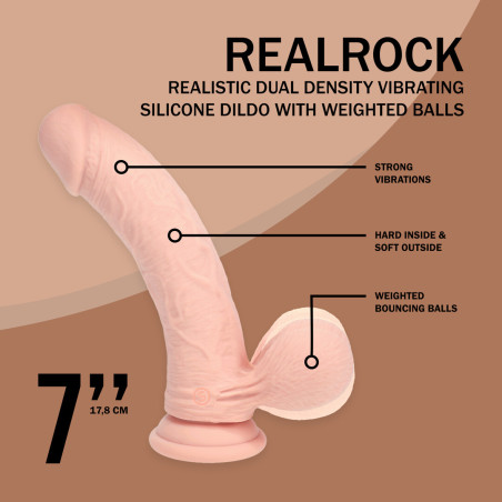 Gode vibrant BALLSTAP M 16 x 4cm de Real Rock