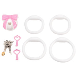 Cage de chasteté blanche BOWIS 5 x 3 cm de CockLock 2