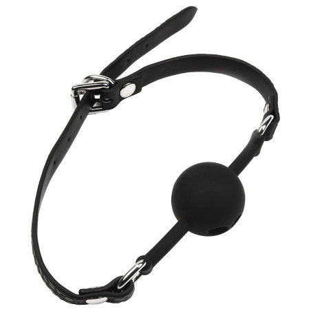 Bâillon-boule Motif Croco FEROS Noir de Avanza