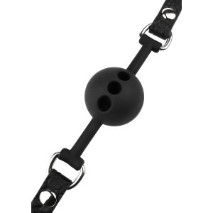 Bâillon-boule Motif Croco FEROS Noir de Avanza