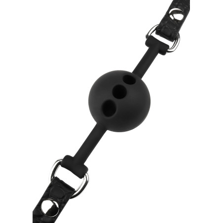 Bâillon-boule Motif Croco FEROS Noir de Avanza