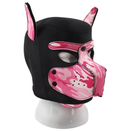 Masque Puppy DOG ON Noir et Rose camouflage