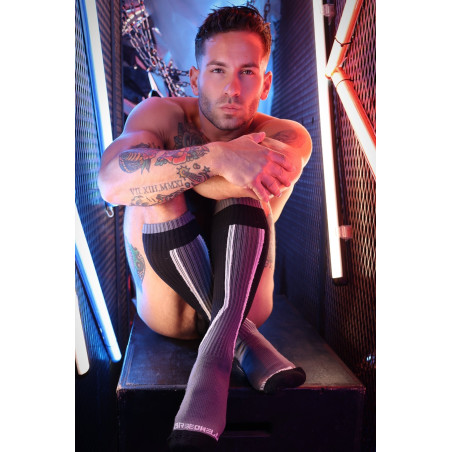 Chaussettes hautes HEATWAVE Noir-Gris de Breedwell