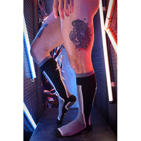 Chaussettes hautes HEATWAVE Noir-Gris de Breedwell