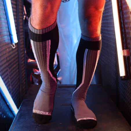 Chaussettes hautes HEATWAVE Noir-Gris de Breedwell