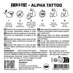 Tatouage temporaire ALPHA de Fuck & Fist