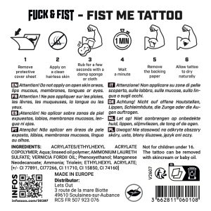 Tatouage temporaire FIST ME de Fuck & Fist