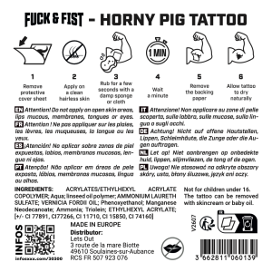 Tatouage temporaire HORNY PIG de Fuck & Fist