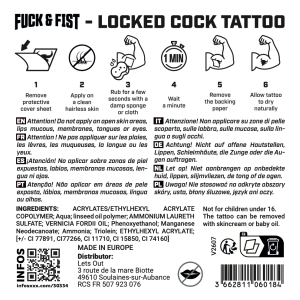 Tatouage temporaire LOCKED COCK de Fuck & Fist