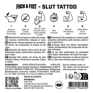 Tatouage temporaire SLUT de Fuck & Fist