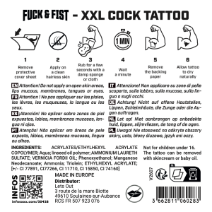 Tatouage temporaire XXL COCK de Fuck & Fist