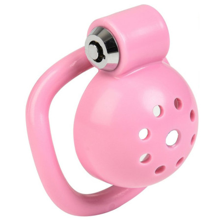 Cage de chasteté courte ROUND LOCK Rose de CockLock