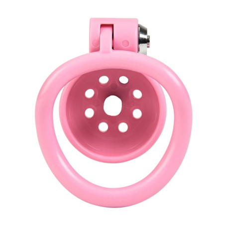 Cage de chasteté courte ROUND LOCK Rose de CockLock