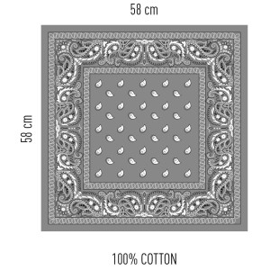 Foulard Bandana HANKY CODE 58 x 58 cm Gris
